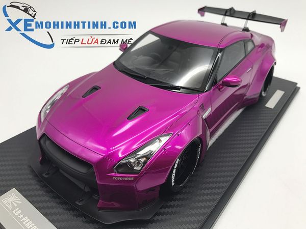 1:18 ONE MODEL NISSAN GTR R35 LB WORKS IN MATTE BLACK LIBERTY WALK ( HỒNG )