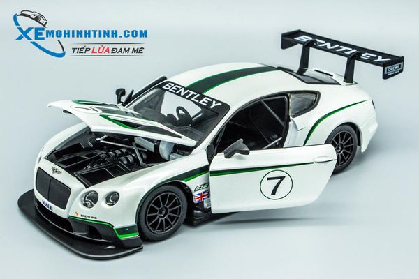 Xe Mô Hình Bentley Continental Gt3 1:24 Bburago (Trắng)