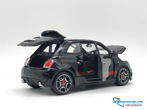 18-12078A MH BBURAGO NEW FIAT 500 ABARTH 1:18 (ĐEN)