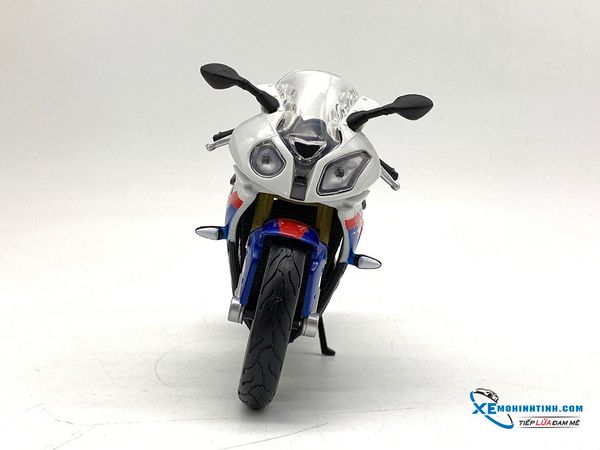 XE MÔ HÌNH BMW S1000RR 1:12 MAISTO (XANH TRẮNG)