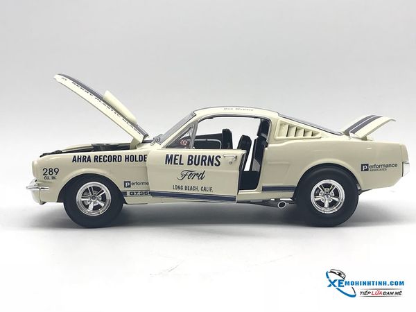 A1801811 MH ACME 1:18 FORD SHELBY GT 350 MEL BURNS DRAG CAR 1965 (TRẮNG)