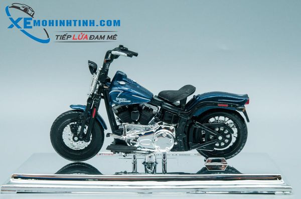 XE MÔ HÌNH HARLEY DAVIDSON FLSTSB Cross Bones 1:18 MAISTO (XANH ĐEN)