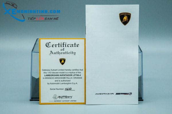 Xe Mô Hình Lamborghini Aventador Lp700-4 1:43 Autoart (Cam)