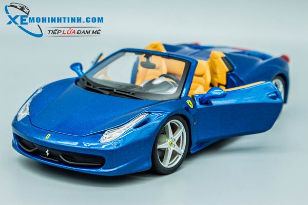 Xe Mô Hình Ferrari 458 Spider 1:24 Bburago (Xanh)