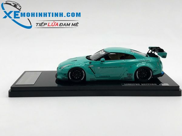 Nissan GTR R35 Liberty Walk 1:43 Onemodel (Xanh)