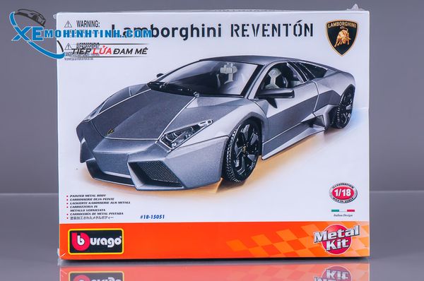 Xe Mô Hình Lamborghini Reventon Bộ Kit 1:18 Bburago (Xám)