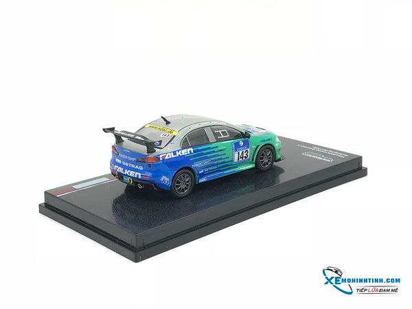 Xe Mô Hình Mitsubishi Lancer Evolution X Nurburgring 24H 2010 Quadder / Bernhart / Matsui / Bader 1:64 Tarmac Works ( Xanh )