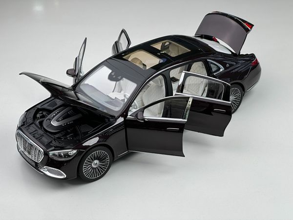 Xe Mô Hình Mercedes-Maybach S-Class 2021 1:18 Norev ( Black Ruby ) - Mâm Vành