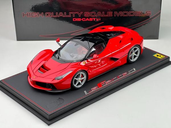 Xe Mô Hình Ferrari LaFerrari 1:18 BBR Models ( Đỏ Mui Đen ) Limited