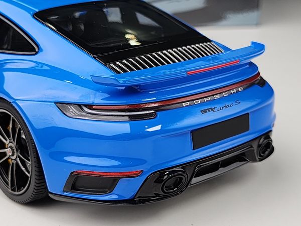 Xe mô hình Porsche 911 (992) Turbo S Coupe Sport Design - 2021 1:18 Minichanmps (Dark Blue)