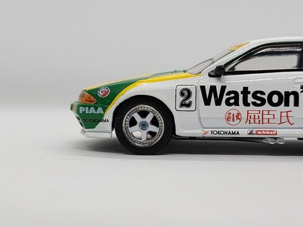 Xe Mô Hình Nissan Skyline GT-R (R32) Gr. A #2 1991 Macau GP 1:64 Minigt ( Trắng Xanh )