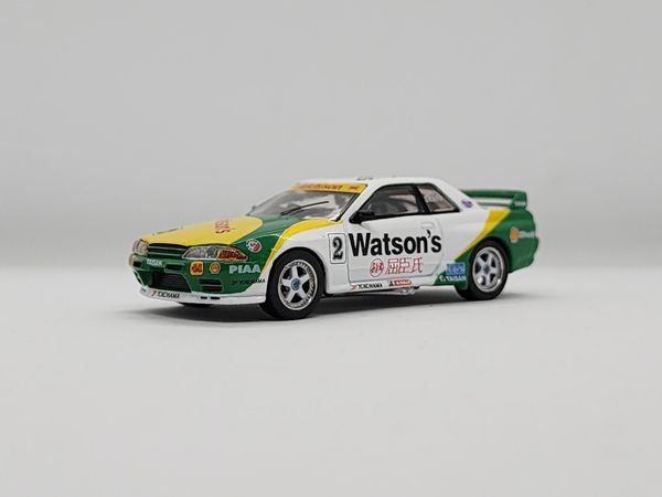 Xe Mô Hình Nissan Skyline GT-R (R32) Gr. A #2 1991 Macau GP 1:64 Minigt ( Trắng Xanh )