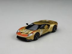 Xe Mô Hình Ford GT Holman Moody Heritage Edition LHD 1:64 MiNiGT ( Vàng Đồng )