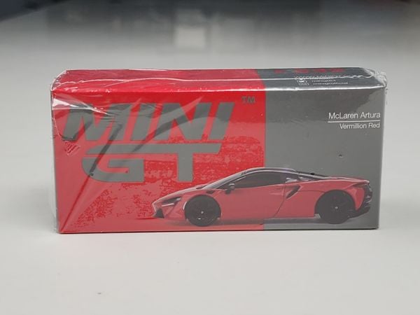 Xe mô hình Mclaren Atura Vermilion Red LHD 1:64 MINIGT ( Đỏ Metallic)