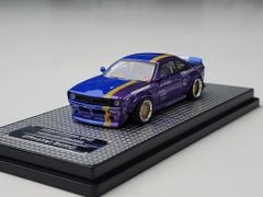 Xe Mô Hình Nissan Silvia S14 1:64 INNO ( Xanh & Tím Sọc Vàng )