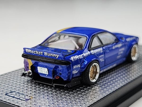 Xe Mô Hình Nissan Silvia S14 1:64 INNO ( Xanh & Tím Sọc Vàng )