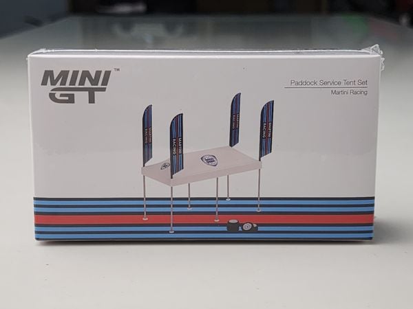 Mô Hình Paddock Service Tent Set 1:64 MiNiGT 1:64 ( Trắng Martini )