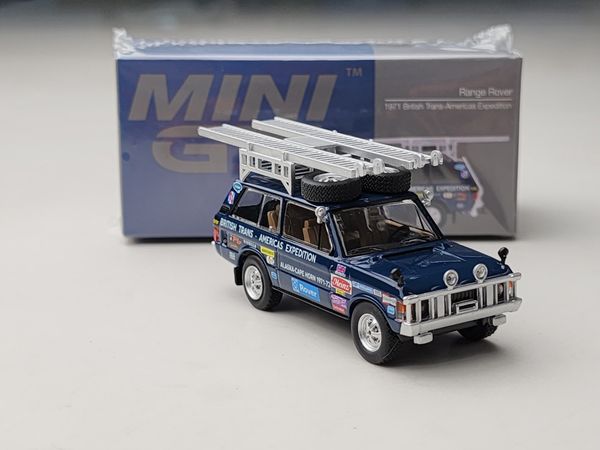 Xe Mô Hình Range Rover 1971 British Trans Americas Expedition 1:64 MiniGT ( Xanh )