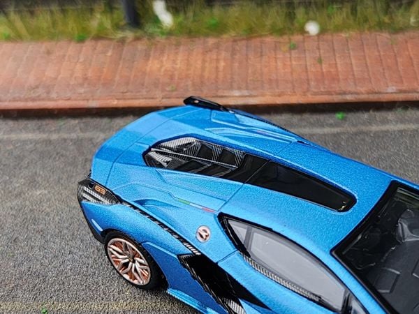 Xe Mô Hình Lamborghini Sián FKP 37 1:64 MiniGT ( Blu Aegir LHD )