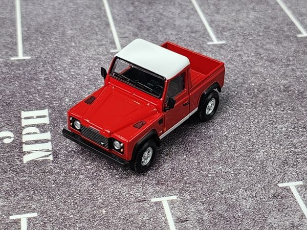 Xe Mô Hình Land Rover Defender 90 Pickup Masai 1:64 MiniGT ( Red LHD )