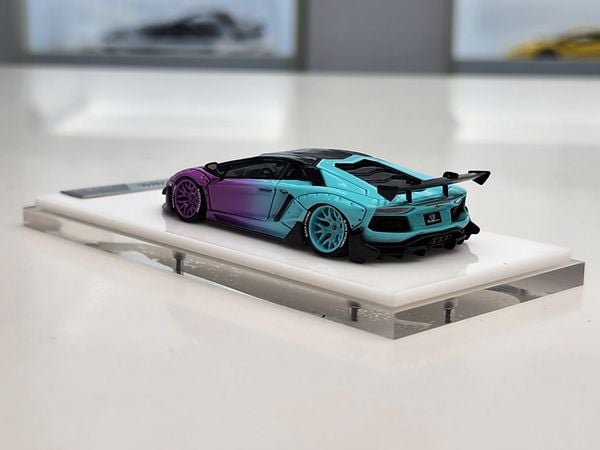 Xe Mô Hình Lamborghi Aventador 1:64 LBWK ( Tím & Xanh Min )