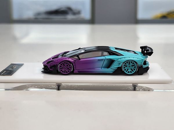 Xe Mô Hình Lamborghi Aventador 1:64 LBWK ( Tím & Xanh Min )