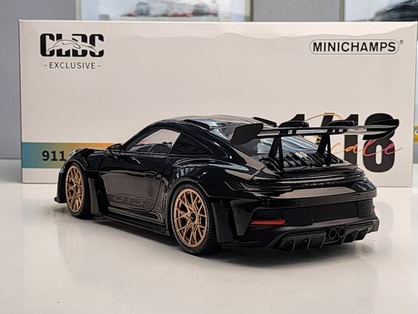Xe Mô Hình Porsche 911 GT3 RS 2022 1:18 Minichamps ( Đen Mâm Vàng )