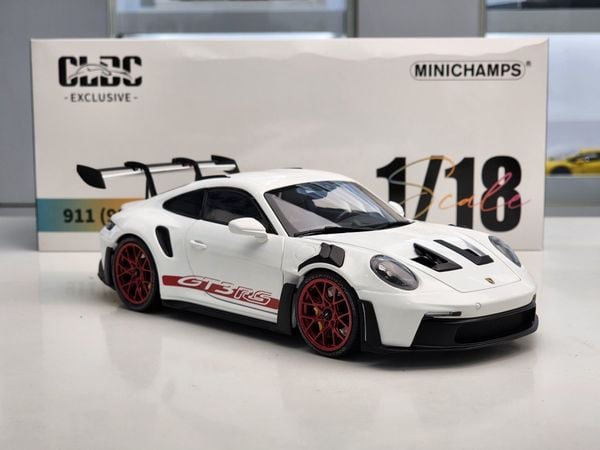 Xe Mô Hình Porsche 911 GT3 RS 2022 1:18 Minichamps ( Trắng Mâm Đỏ )