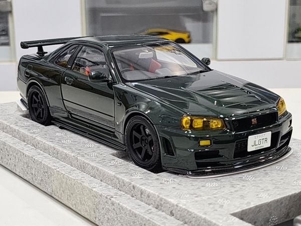 Xe Mô Hình Nissan Skyline GT-R (R34) Nismo Customized 1:18 Motorhelix ( Dark Green )