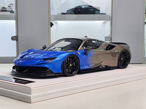 Xe mô hình Ferrari Novitec SF90 1:18 Ivy Model (Blue/Grey)