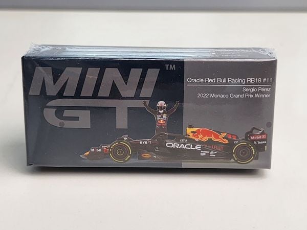 Xe Mô Hình Oracle Red Bull Racing RB18 #11 Sergio Pérez 2022 Monaco Grix Winner 1:64 MiniGT