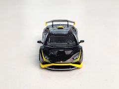 Xe Mô Hình Lamborghini Huracan STO Nero Noctis LHD 1:64 MiniGT ( Đen Viền Vàng )