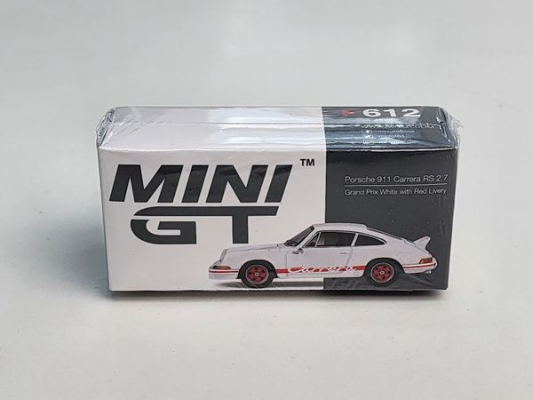 Xe Mô Hình Porsche 911 Carrera RS 2.7 1:64 MiniGT ( Trắng Sọc Đỏ )