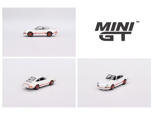 Xe Mô Hình Porsche 911 Carrera RS 2.7 1:64 MiniGT ( Trắng Sọc Đỏ )