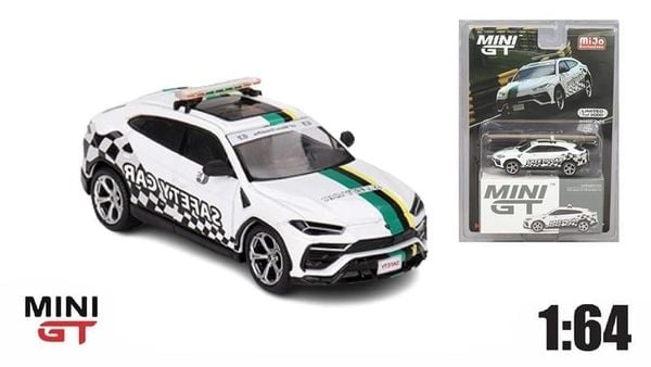 Xe Mô Hình Lamborghi Urus 2022 Macau GP Offcial Safety Car 1:64 MiniGT ( Trắng )