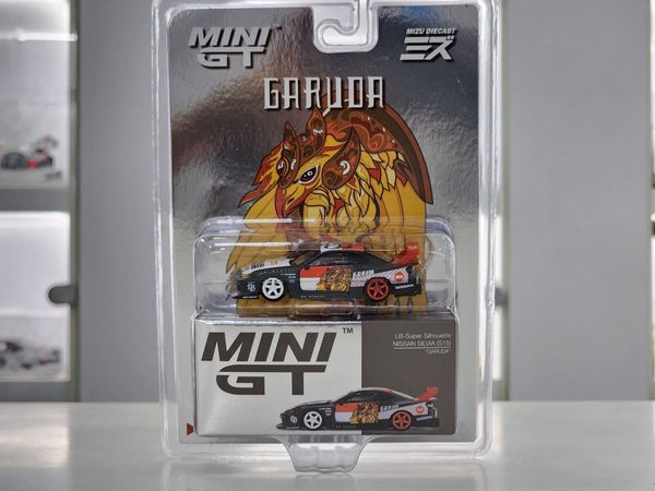 Xe mô hình LB-Super Silhouette Nissan SILVIA (S15)“GARUDA” 1:64 MiniGT (Đen Trắng Đỏ)