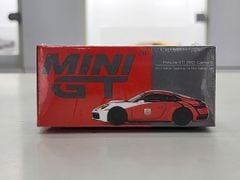 Xe mô hình PORSCHE 911 992 CARRERA S SAFETY CAR 2023 IMSA DAYTONA 24HR 1:64 MiniGT (Trắng Đỏ)