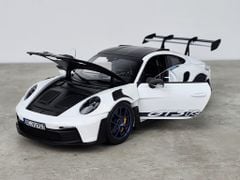 Xe mô hình Porsche 911 GT3 RS 2022 1:18 Norev (Trắng Mâm Xanh)