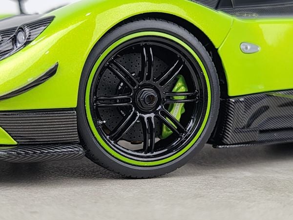 Xe Mô Hình Pagani Zonda Cinque Coupe 1/18 Almost Real (Xanh Lá)