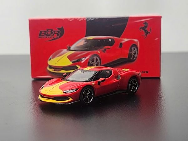 Xe Mô Hình Ferrari 296 GTB Assetto Fiorano Rosso Corsa 1:64 Minigt x BBR ( Đỏ )