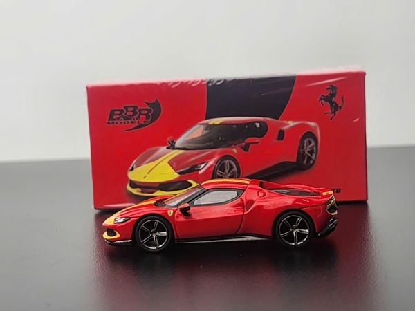 Xe Mô Hình Ferrari 296 GTB Assetto Fiorano Rosso Corsa 1:64 Minigt x BBR ( Đỏ )