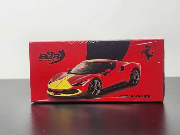 Xe Mô Hình Ferrari 296 GTB Assetto Fiorano Rosso Corsa 1:64 Minigt x BBR ( Đỏ )