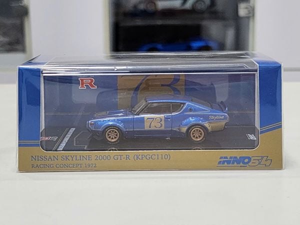 Xe Mô Hình Nissan Skyline 2000 GT-R (KPGC110) Racing Concep Blue 1:64 INNO