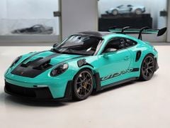 Xe Mô Hình Porsche 911 (992) Gt3Rs Green +Dark Silver Wheels 2024 1:18 MINICHAMPS