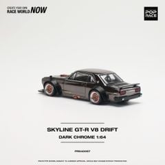 Xe Mô Hình Nissan Skyline GT-R V8 Drift Hakosuka 1:64 Pop race (Dark Chrome)