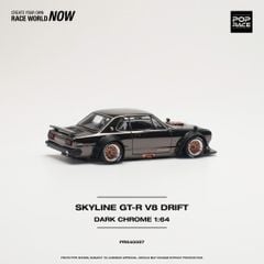 Xe Mô Hình Nissan Skyline GT-R V8 Drift Hakosuka 1:64 Pop race (Dark Chrome)