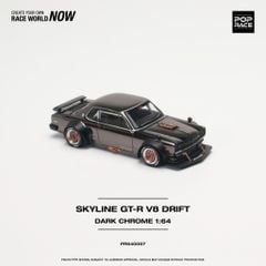 Xe Mô Hình Nissan Skyline GT-R V8 Drift Hakosuka 1:64 Pop race (Dark Chrome)
