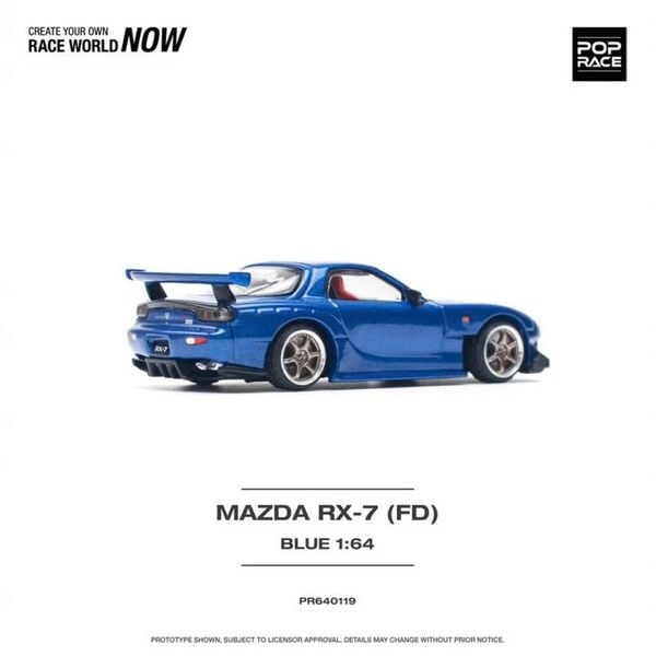 Xe Mô Hình Mazda RX-7 FD3S RE-AMEMIYA 1:64 1:64 Pop Race ( Metallic Blue )