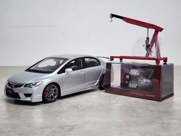 Xe Mô Hình Honda Civic Type R (FD2) 2007 Early Version 1:18 Motor Helix (Super Platinum Silver Metalic)