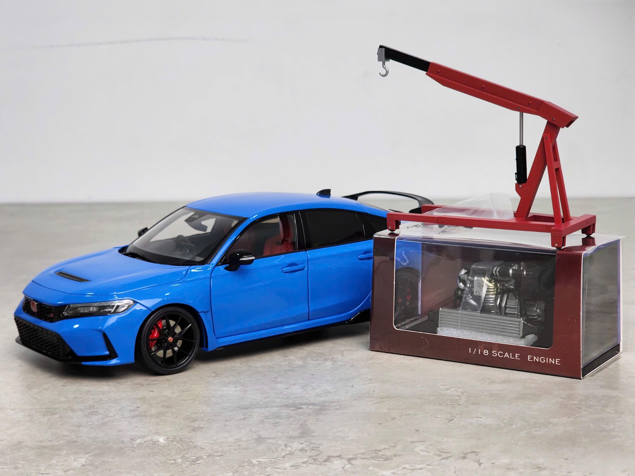 MOTORHELIX HONDA CIVIC Type R (FL5) Crystal Black Pearl + Engine 1/18. M85303 EUR 289,95 - FR